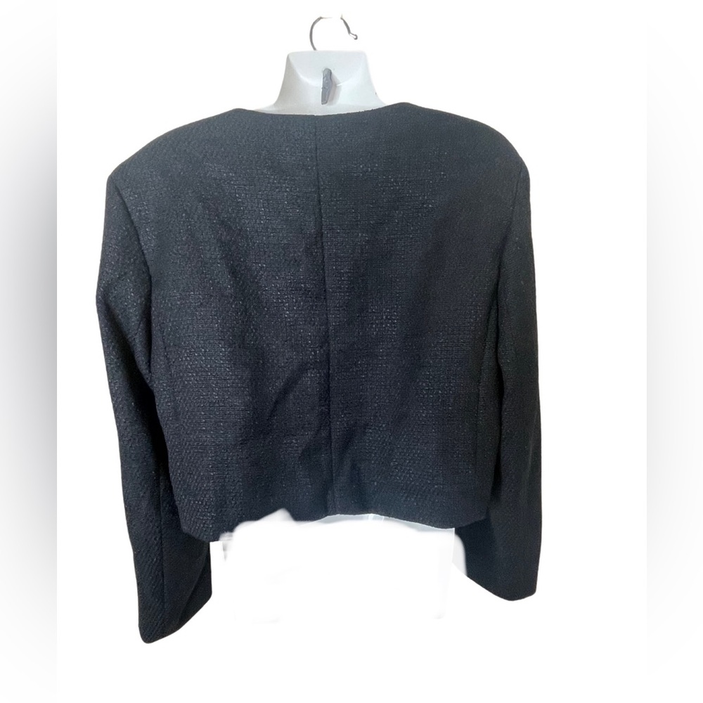 Sz M Cider Tweed Button Crew Neck Jacke Black Women's Jacket with Gold Buttons - Picture 10 of 16